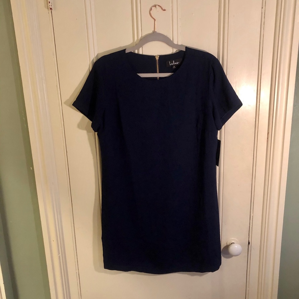 Navy Blue Lulus Shift Dress NWT